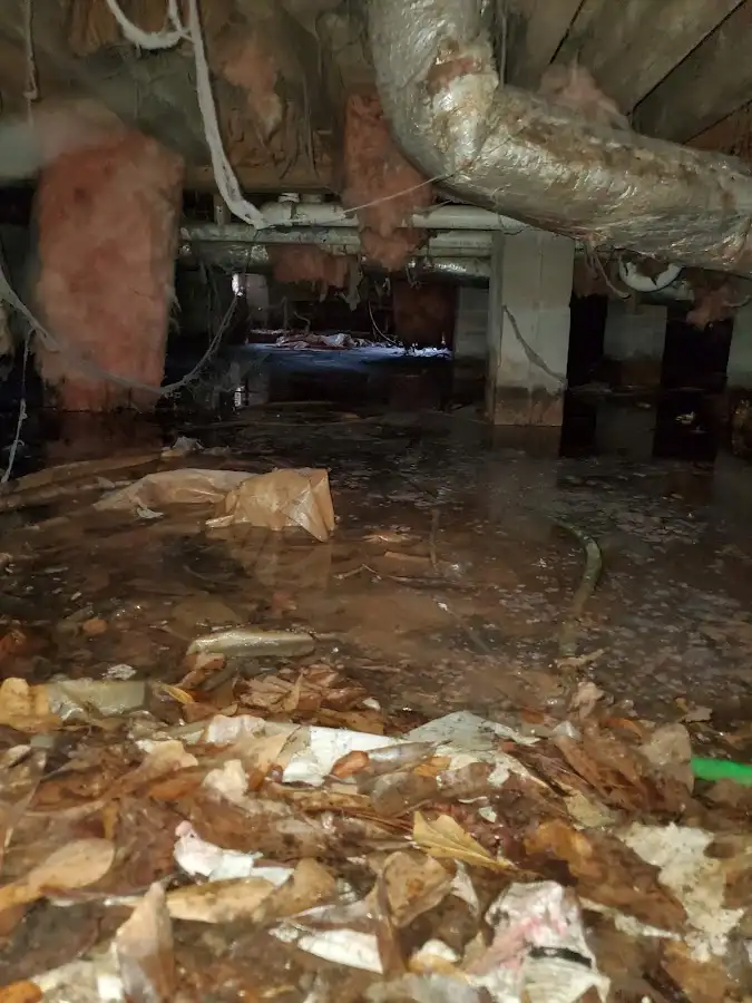Crawl space flood assessment for Commercial Water Damage Restoration in North Fond du Lac