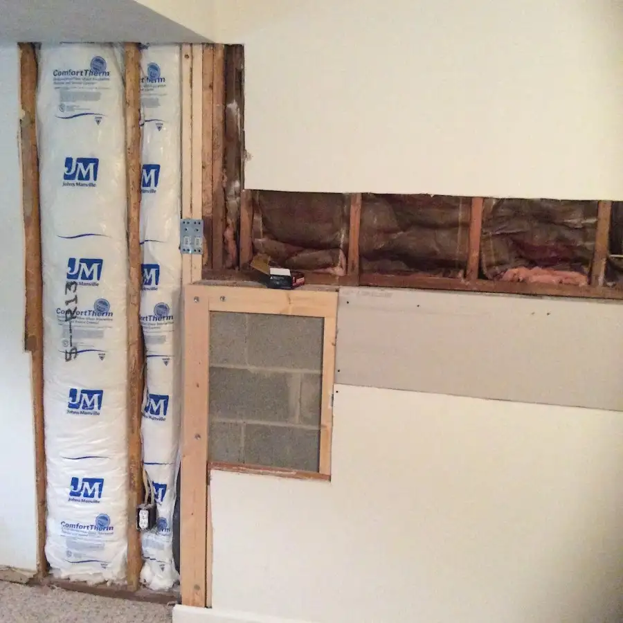 Wall insulation replacement during Contents Cleaning & Restoration in North Fond du Lac